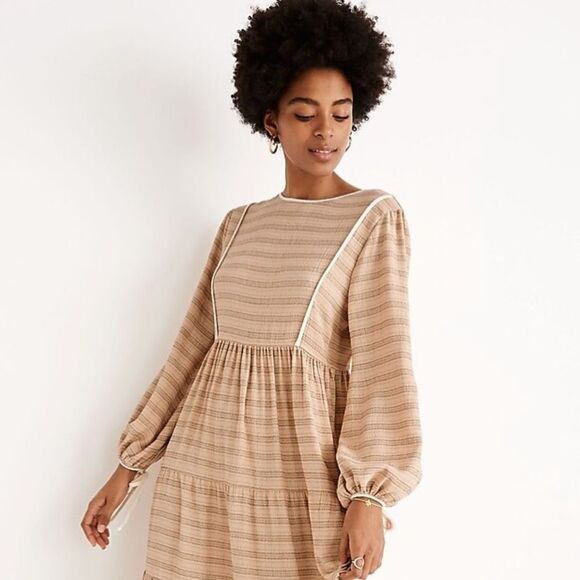 Madewell x Christy Dawn Striped Tallulah Tie-Back Midi Dress - Picture 1 of 9
